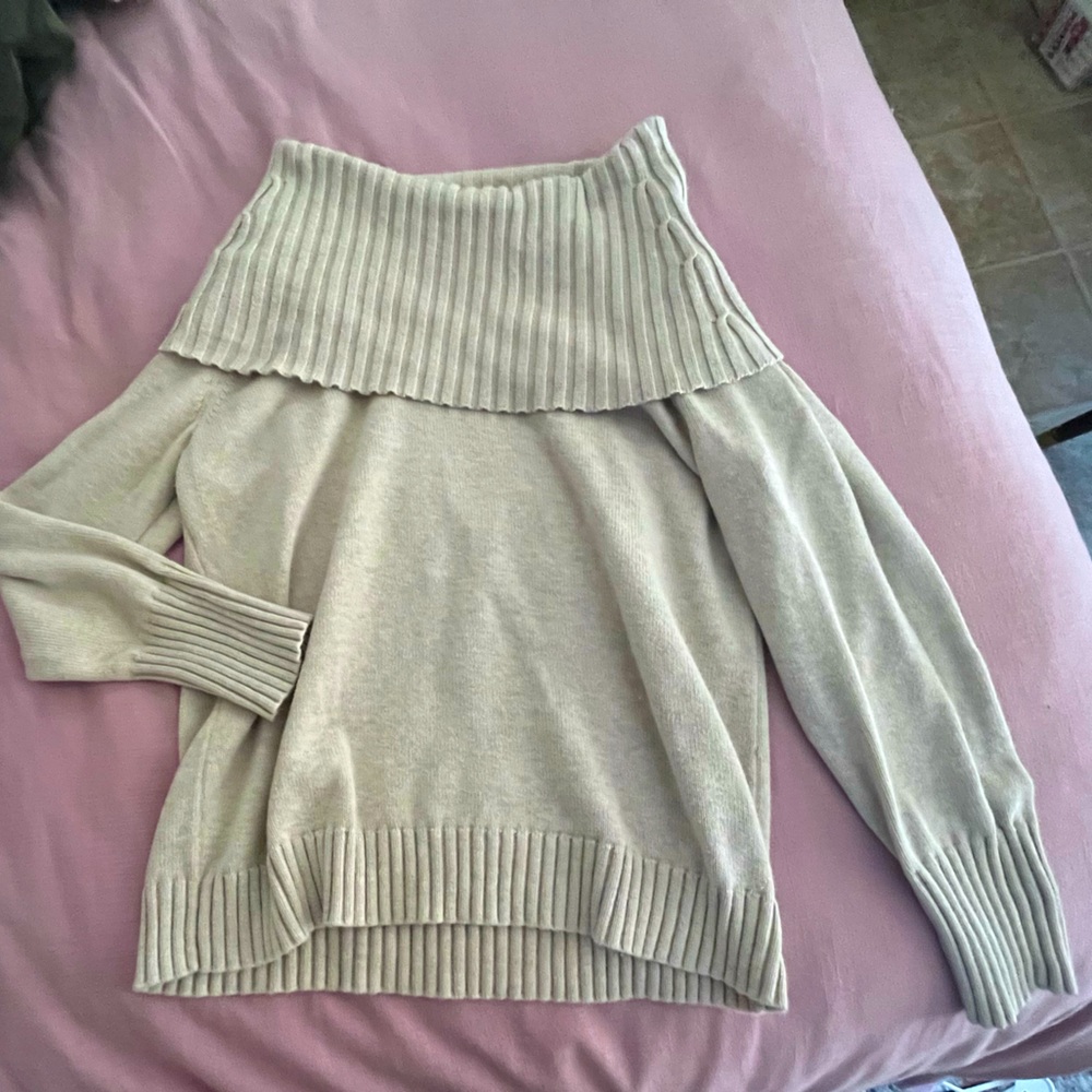 Off the shoulder Nautica knit sweater